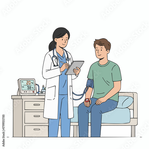 Medical Professional Measuring a Patient's Blood Pressure