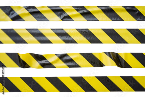 Caution tape set for creating a realistic danger zone, safety first with yellow and black stripes