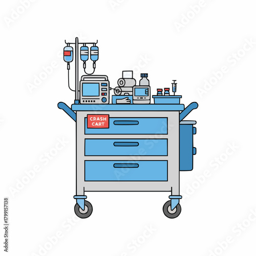 Medical Emergency Crash Cart