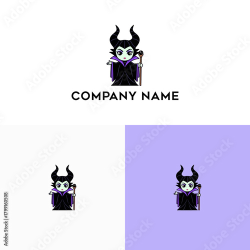 Chibi Maleficent Illustration for Fantasy-Themed Businesses