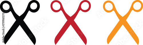 Scissors icon simple flat graphic illustration.