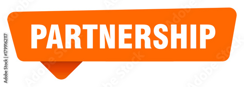 partnership sticker. partnership orange sign isolated on transpatent background