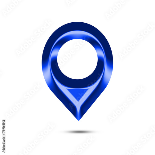 Free Download Glossy Blue 3D Location Pin Icon - GFXLoad