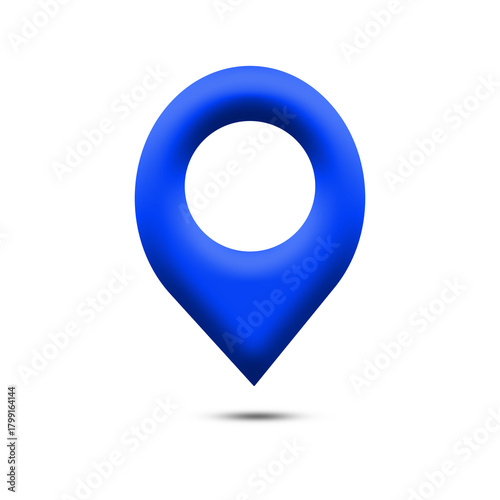 Blue 3D Location Pin Icon