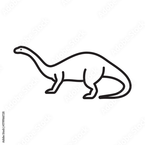 Diplodocus line icon vector design in trendy style
