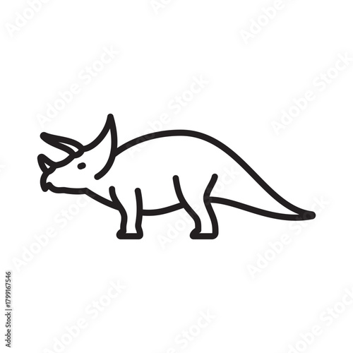 Triceratops icon line vector design in trendy style