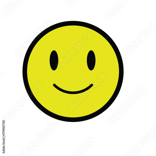 Simple yellow smiley face icon, a universal symbol of happiness