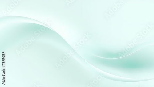 爽やかなミントグリーンとホワイトが溶け合う抽象背景