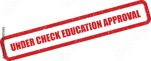 Textured rectangular stamp illustration with text indicating an educational approval process is currently under review