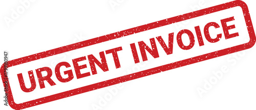 A rectangular distressed rubber stamp mark signifying an urgent priority status for an invoice payment