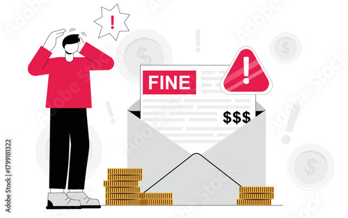 Unexpected Fine or Bill Concept Illustration