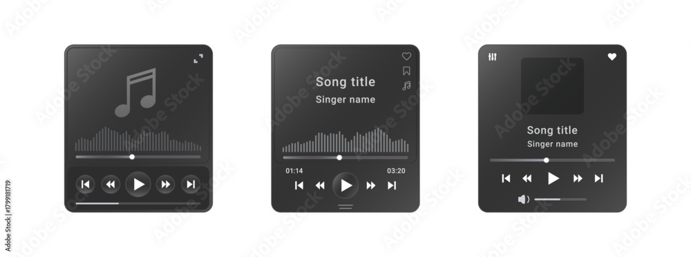 Foto Media music player interface set