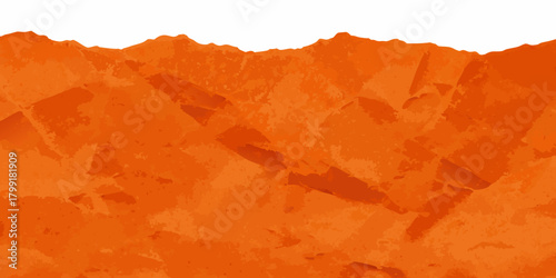 Abstract orange textured background with a rough mountain range silhouette at the top