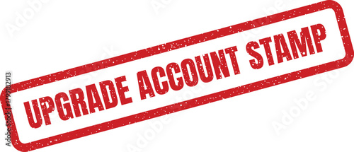 An official looking distressed stamp displaying UPGRADE ACCOUNT STAMP for marking enhanced user privileges or service levels