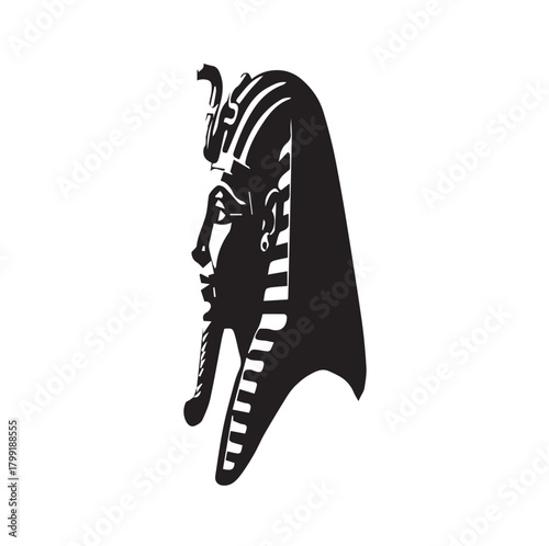 Ancient Egyptian Pharaoh Head Silhouette Vector Art