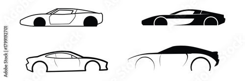 Sport Car Logo Collection – Modern Automobile Logotype Set with Sleek Vehicle Icons for Auto Service, Garage Branding, Racing Design and Automotive Identity