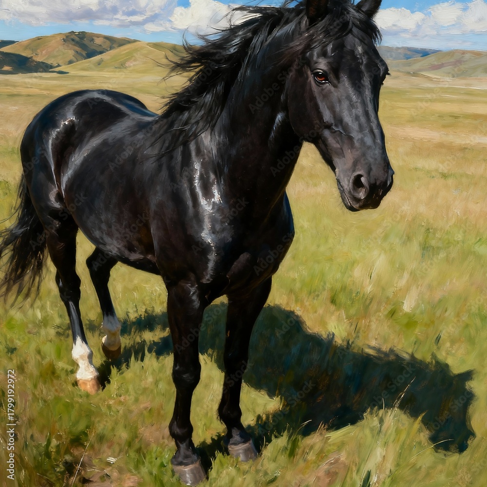 Fototapeta premium horse on the meadow