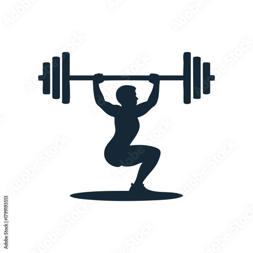 Weightlifting Silhouette in Overhead Squat Pose