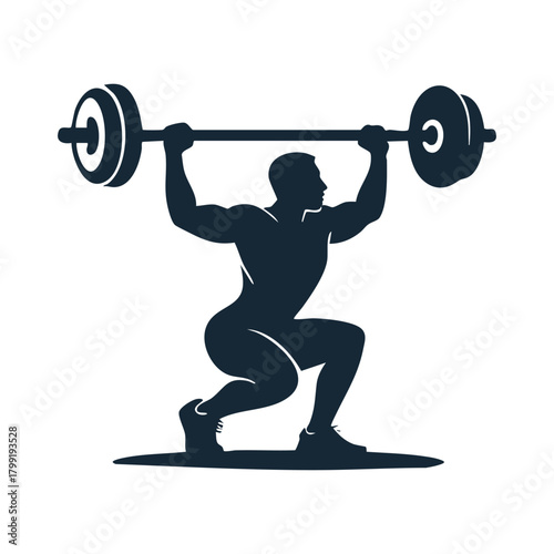 Weightlifting Silhouette in Overhead Squat Pose