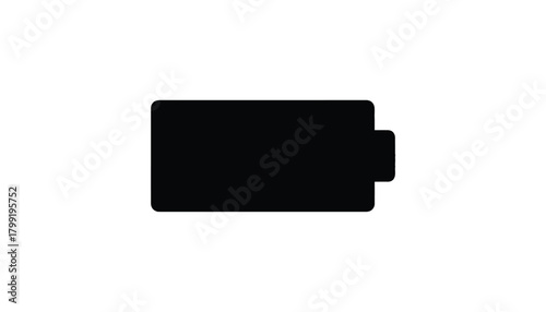 Black battery icon simple flat design element for user interface and mobile apps isolated on white background