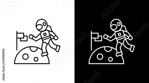 Space Walk White Icon Set Design