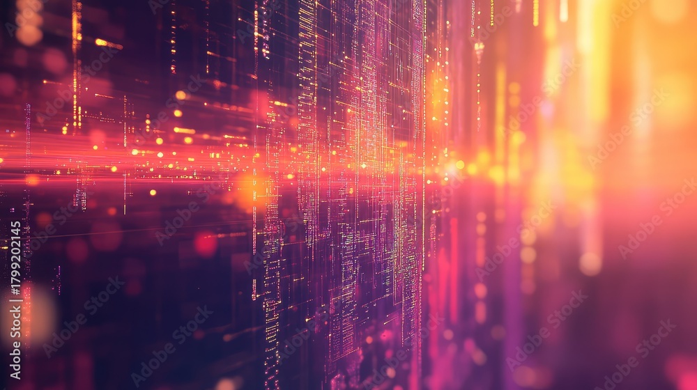 Obraz premium Digital data network lines glowing abstract background