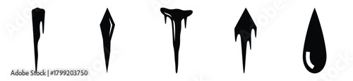 icicle drop vector design with black silhouette and white background