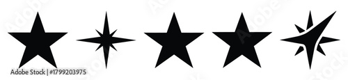 polar star vector design with black silhouette and white background