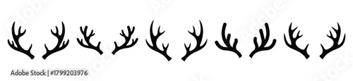 reindeer antlers vector design with black silhouette and white background