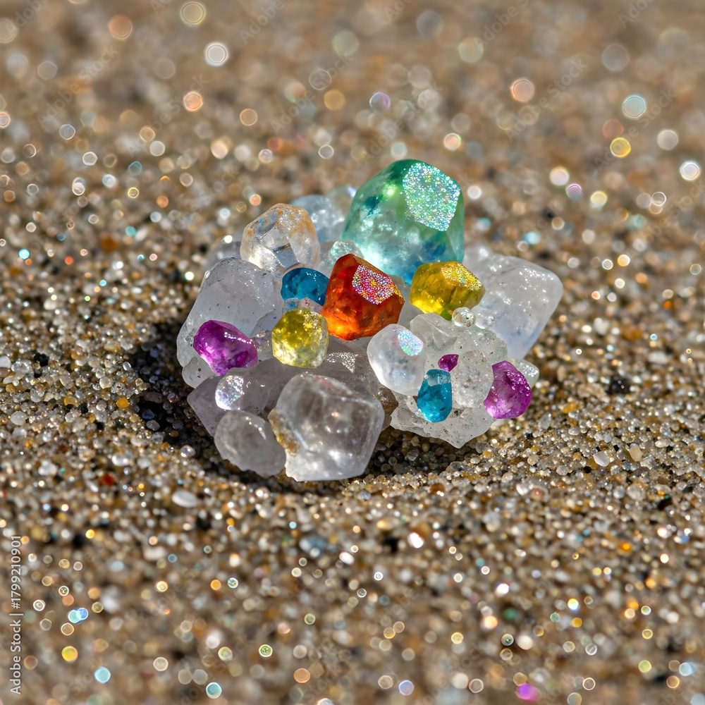 Obraz premium Rainbow Crystals in Desert Sand