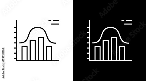 Histogram White Icon Set Design