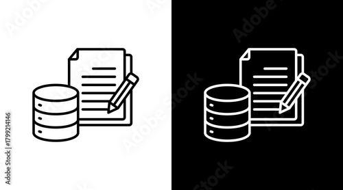Database White Icon Set Design