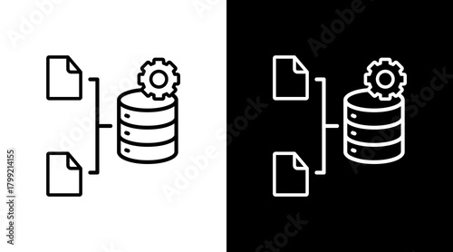 Data Integration White Icon Set Design