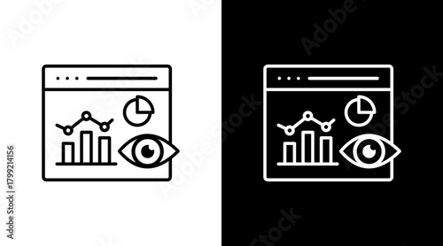 Data Visualization White Icon Set Design