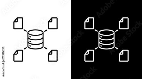 Data Warehouse White Icon Set Design