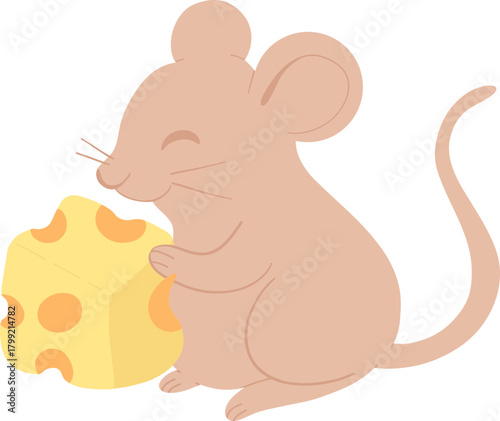 Cheese Lover dairy food illustration in modern flat