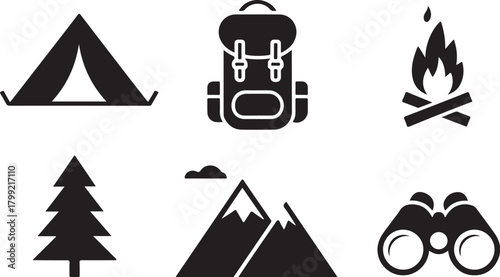 Plan your next adventure with these camping icons