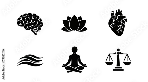 Abstract graphic elements over black background composition