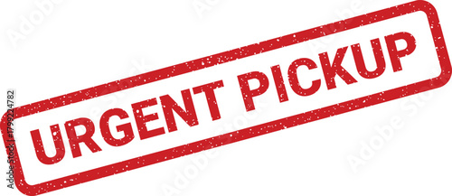 Red rectangular distressed rubber stamp mark indicating an important pickup notice or delivery instruction