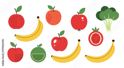 A colorful assortment of healthy fruits and vegetables for a balanced diet.