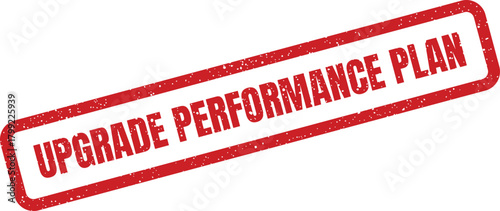 Red textured rubber stamp indicating an important business directive for enhancing overall company performance plan