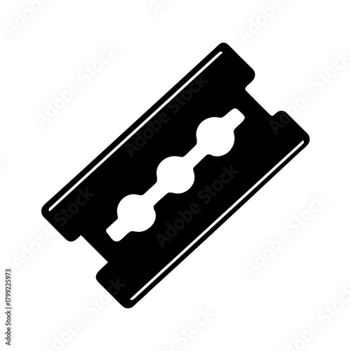 Minimal Shaving Blade Icon Isolated on White.