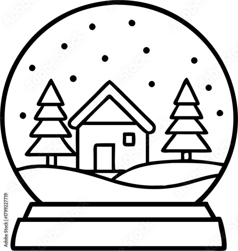Cozy Winter Snow Globe Scene