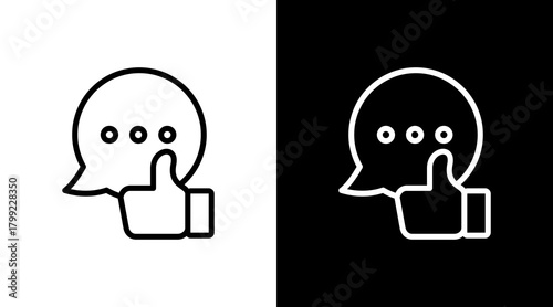 Good Communication White Icon Set Design
