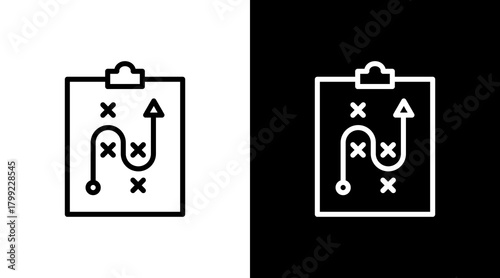 Strategy White Icon Set Design