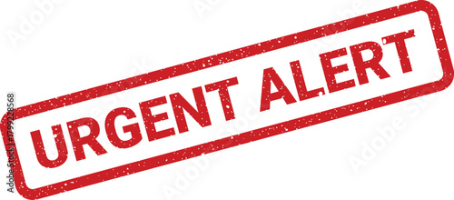 Textured ink stamp showing URGENT ALERT message signaling a critical warning or important notification