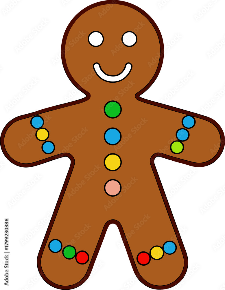 Obraz premium Cheerful Decorated Gingerbread Man