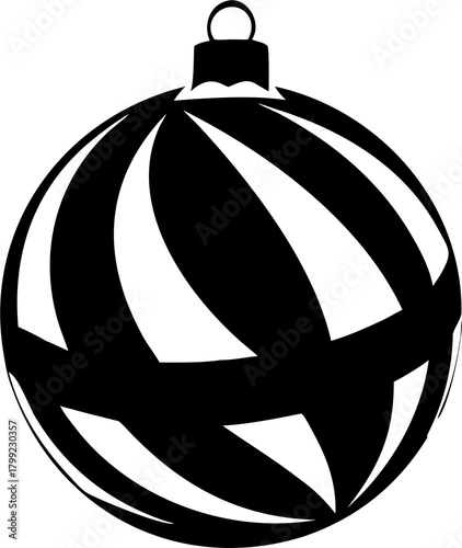 Striped Christmas Ornament Silhouette