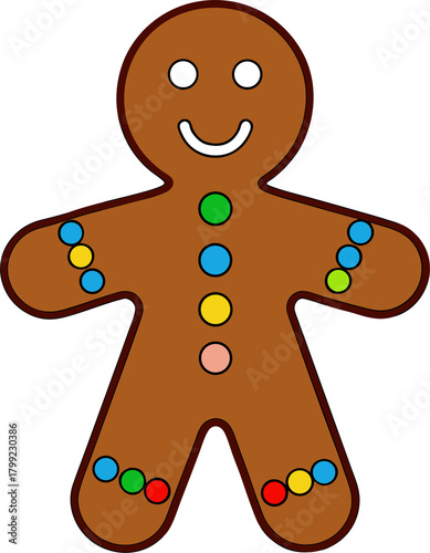 Cheerful Decorated Gingerbread Man
