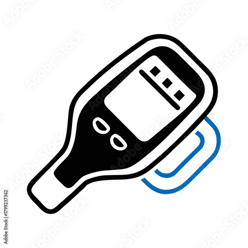 Blood Glucose Meter Icon – Diabetes Monitoring Device Symbol